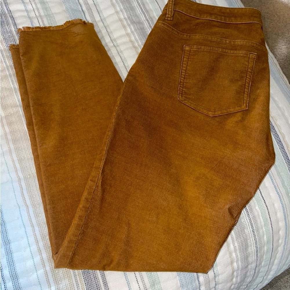 Carve brand, corduroy boyfriend jeans!  Generous fit, unsewn hem you can cuff!